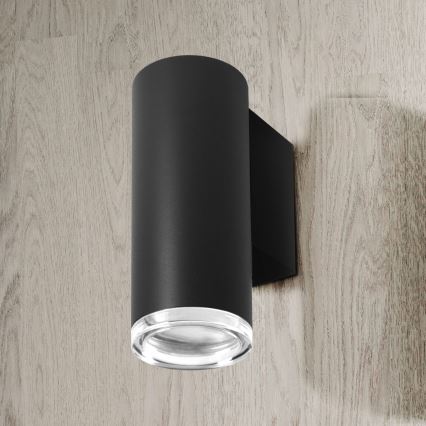 LED RGBW Stmívatelné koupelnové nástěnné svítidlo TURYN 1xGU10/4,8W/230V 3000K IP44 černá + dálkové ovládání