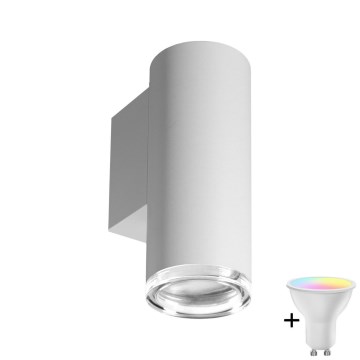 LED RGBW Stmívatelné koupelnové nástěnné svítidlo TURYN 1xGU10/6W/230V 3000K Wi-Fi IP44 bílá