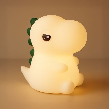 LED RGBW Stmívatelné nabíjecí dotykové dětské noční světlo DINO LED/1W/5V 1200 mAh