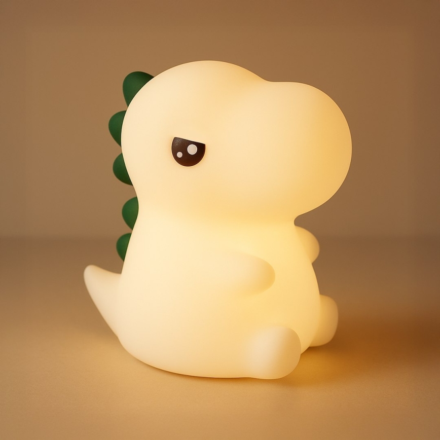 LED RGBW Stmívatelné nabíjecí dotykové dětské noční světlo DINO LED/1W/5V 1200 mAh
