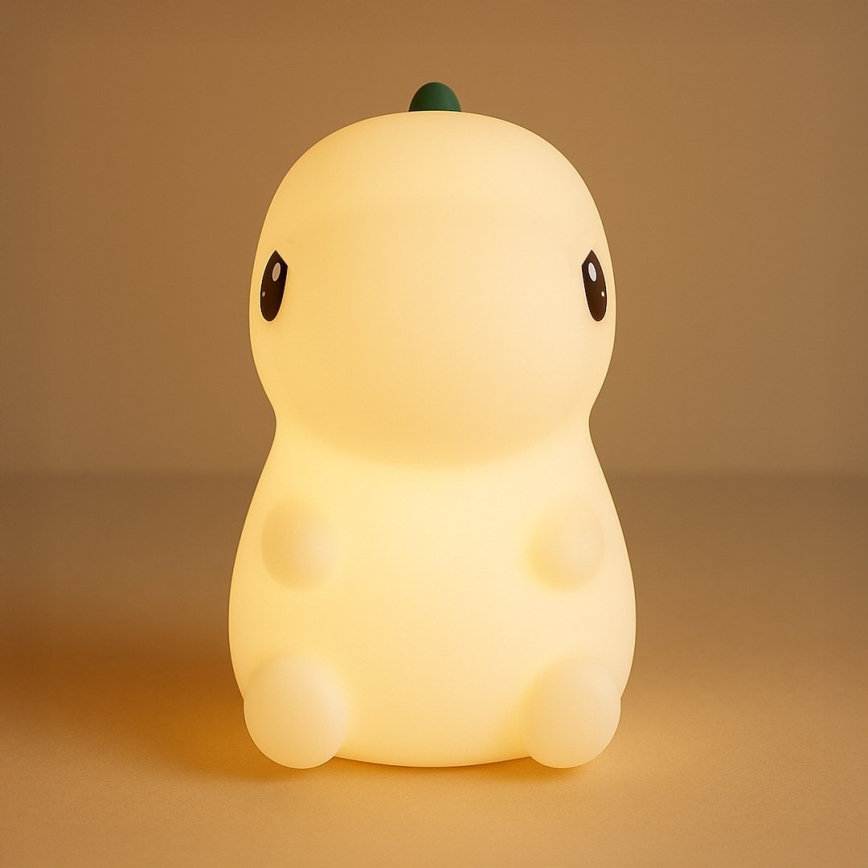 LED RGBW Stmívatelné nabíjecí dotykové dětské noční světlo DINO LED/1W/5V 1200 mAh