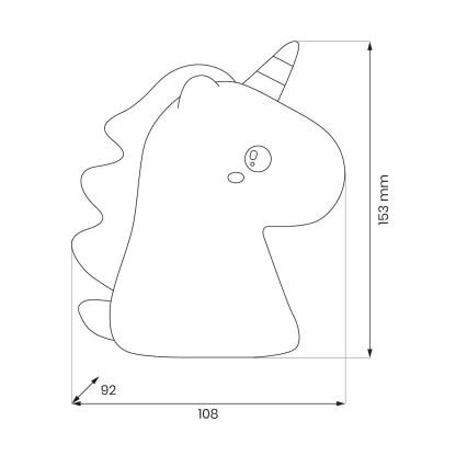 LED RGBW Stmívatelné nabíjecí dotykové dětské noční světlo UNICORN LED/1W/5V 1200 mAh