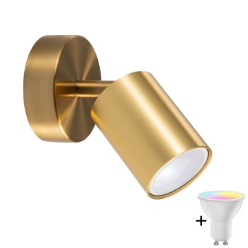 LED RGBW Stmívatelné nástěnné bodové svítidlo GOLDI 1xGU10/4,8W/230V 3000K zlatá + dálkové ovládání