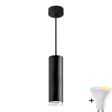 LED RGBW Stmívatelný koupelnový lustr na lanku TURYN 1xGU10/6,5W/230V 2700-6500K Wi-Fi IP44 černá