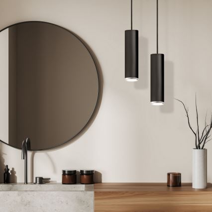 LED RGBW Stmívatelný koupelnový lustr na lanku TURYN 1xGU10/6,5W/230V 2700-6500K Wi-Fi IP44 černá