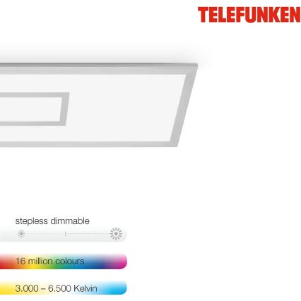 LED RGBW Stmívatelný panel LED/20W/230V 3000-6500K 25x100 cm stříbrná + dálkové ovládání
