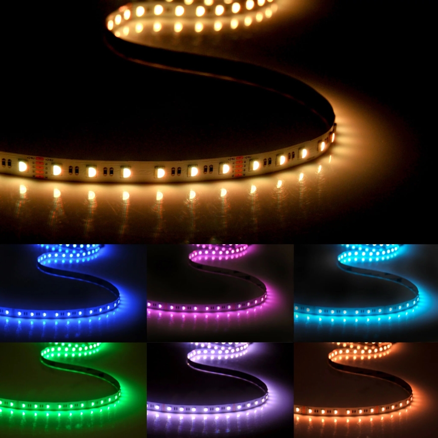 LED RGBW Stmívatelný pásek 3m LED/22W/24/230V + dálkové ovládání
