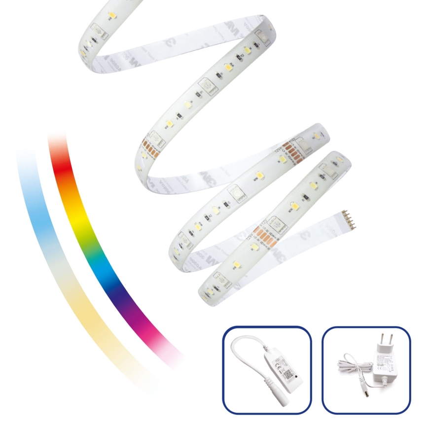 LED RGBW Stmívatelný pásek LED/17W/230V 5m 3000-6000K IP44 Wi-Fi Tuya