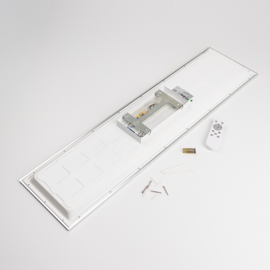 LED RGBW Stmívatelný přisazený panel LED/13,5W/230V 3000-6500K 29,5x59,5 cm stříbrná + dálkové ovládání