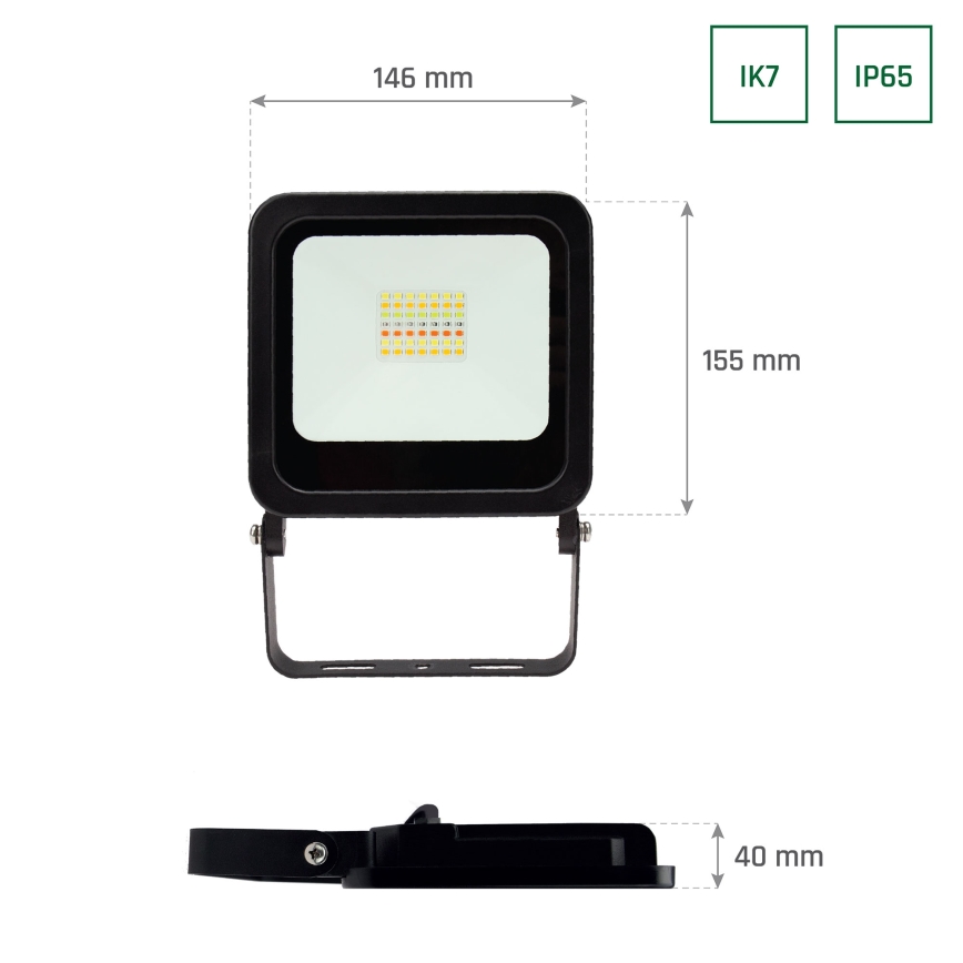 LED RGBW Stmívatelný reflektor LED/24W/230V Wi-Fi Tuya IP65
