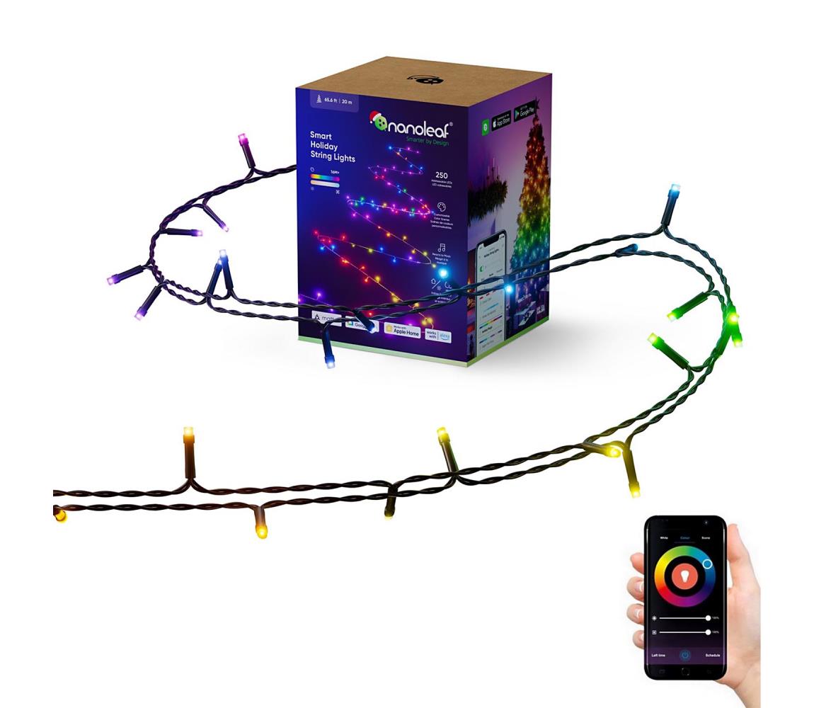 Nanoleaf LED RGBW Venkovní vánoční řetěz ESSENTIALS 250xLED 2x10m 2700-6500K Wi-Fi IP44 NL0041