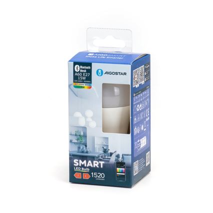 LED RGBW Stmívatelná žárovka MESH Smart A60 E27/15W/230V 2700-6500K - Aigostar