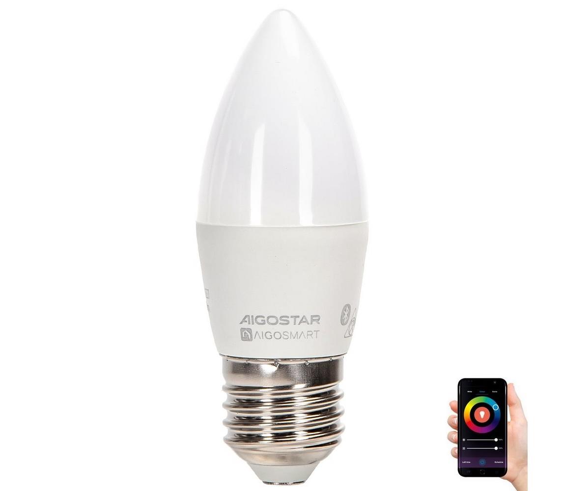 Aigostar B.V. LED RGBW Žárovka C37 E27/4,9W/230V 2700-6500K - Aigostar AI0588