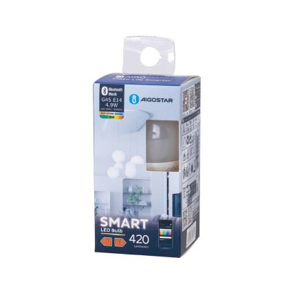LED RGBW Stmívatelná žárovka G45 E14/4,9W/230V 2700-6500K - Aigostar