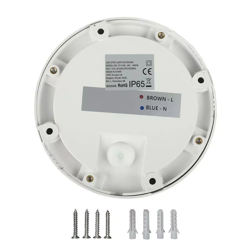 LED Schodišťové svítidlo 1xLED/2W/230V 3000K IP65