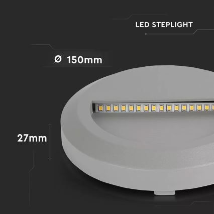 LED Schodišťové svítidlo 1xLED/2W/230V 3000K IP65