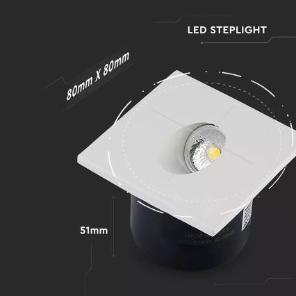 LED Schodišťové svítidlo 1xLED/3W/230V 3000K