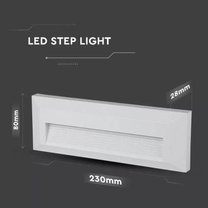 LED Schodišťové svítidlo 1xLED/3W/230V 3000K IP65