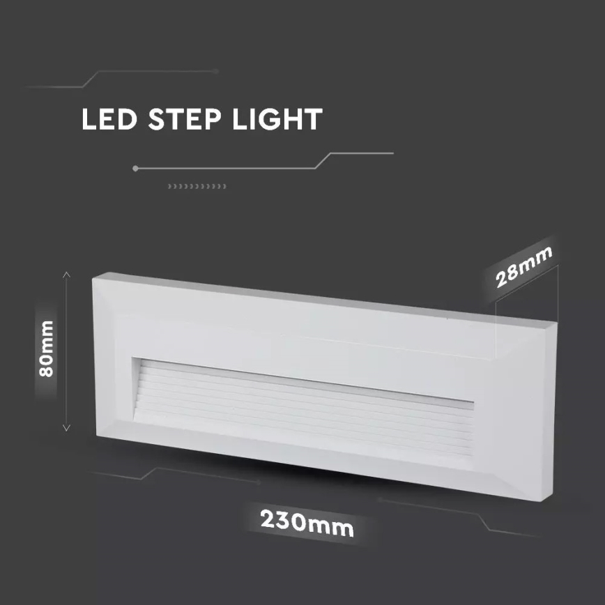 LED Schodišťové svítidlo 1xLED/3W/230V 3000K IP65