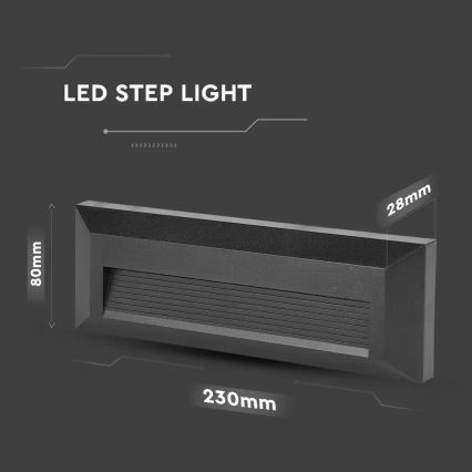 LED Schodišťové svítidlo 1xLED/3W/230V 3000K IP65