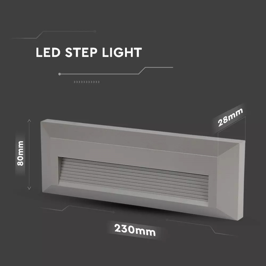 LED Schodišťové svítidlo 1xLED/3W/230V 3000K IP65