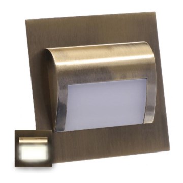 LED Schodišťové svítidlo DECORUS LED/1,2W/12V 4000K mosaz