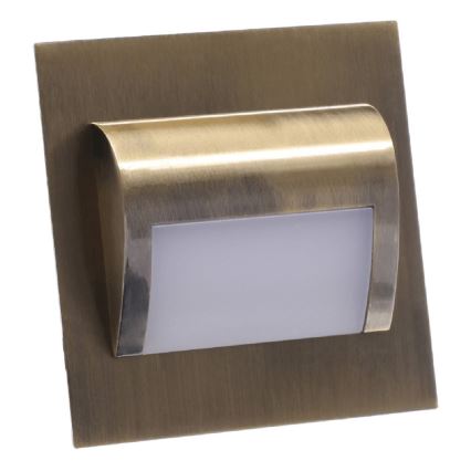 LED Schodišťové svítidlo DECORUS LED/1,2W/12V 4000K mosaz