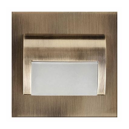 LED Schodišťové svítidlo DECORUS LED/1,2W/12V 4000K mosaz
