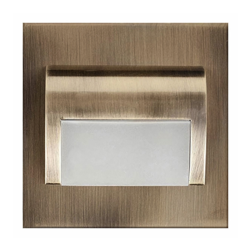 LED Schodišťové svítidlo DECORUS LED/1,2W/12V 4000K mosaz