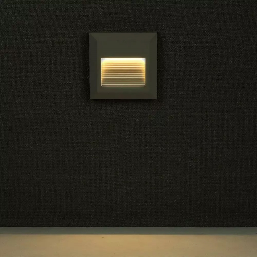 LED Schodišťové svítidlo LED/2W/100-240V 4000K IP65 šedá