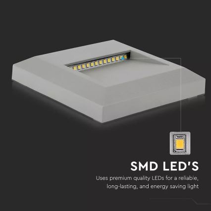 LED Schodišťové svítidlo LED/2W/100-240V 4000K IP65 šedá