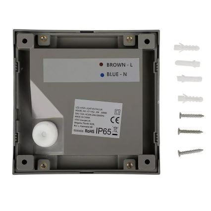 LED Schodišťové svítidlo LED/2W/100-240V 4000K IP65 šedá