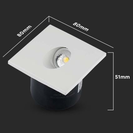 LED Schodišťové svítidlo LED/3W/230V 3000K bílá