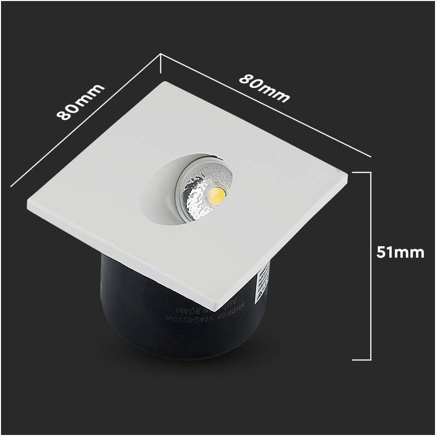 LED Schodišťové svítidlo LED/3W/230V 3000K bílá