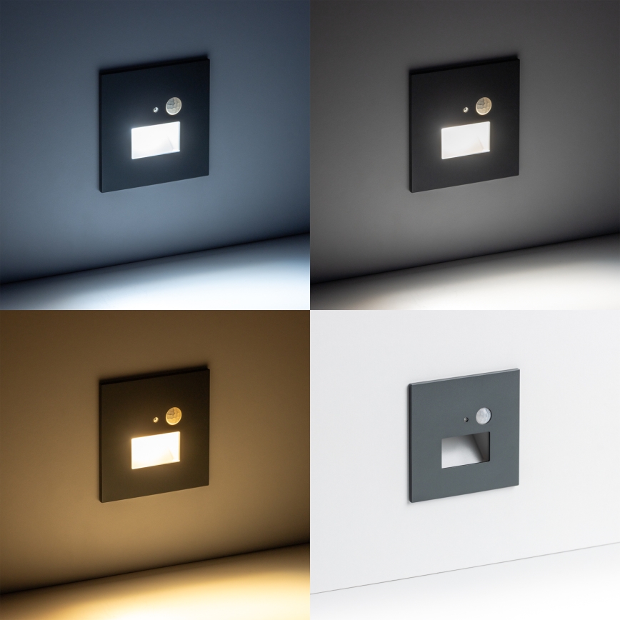 LED Schodišťové svítidlo s pohybovým senzorem LED/1,5W/230V 3000K/4000K/6500K