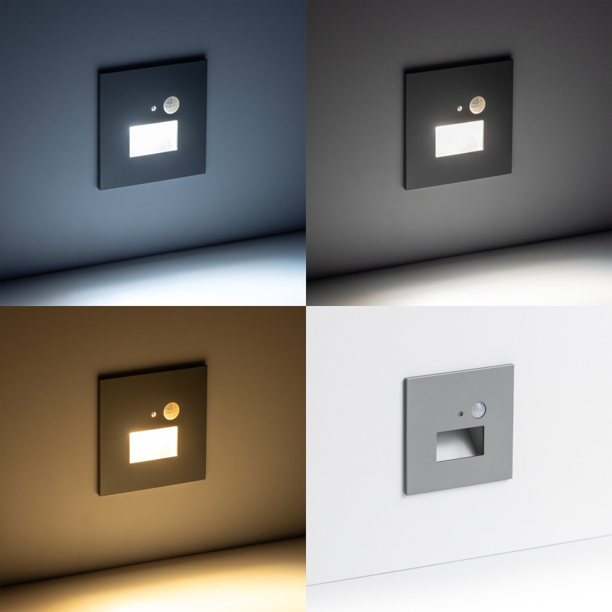LED Schodišťové svítidlo s pohybovým senzorem LED/1,5W/230V 3000K/4000K/6500K