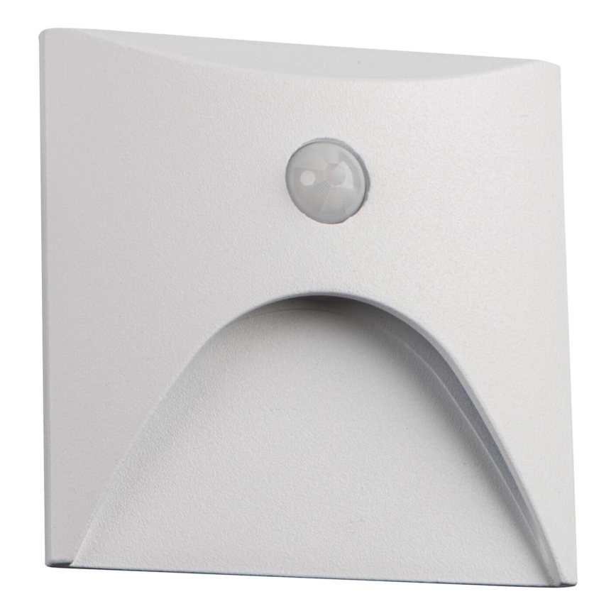 LED Schodišťové svítidlo se senzorem pohybu a soumraku EXIN LED/2,5W/230V 3000K IP65 bílá hranatý