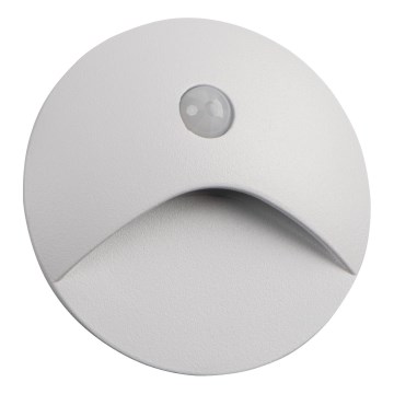 LED Schodišťové svítidlo se senzorem pohybu a soumraku EXIN LED/2,5W/230V 3000K IP65 bílá kulatý