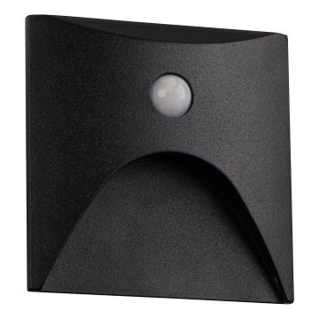 LED Schodišťové svítidlo se senzorem pohybu a soumraku EXIN LED/2,5W/230V 3000K IP65 černá hranatý