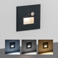 LED Schodišťové svítidlo se senzorem pohybu a soumraku LED/1,5W/230V 3000/4000/6500K antracit