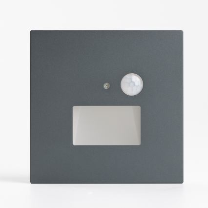 LED Schodišťové svítidlo se senzorem pohybu a soumraku LED/1,5W/230V 3000/4000/6000K antracit