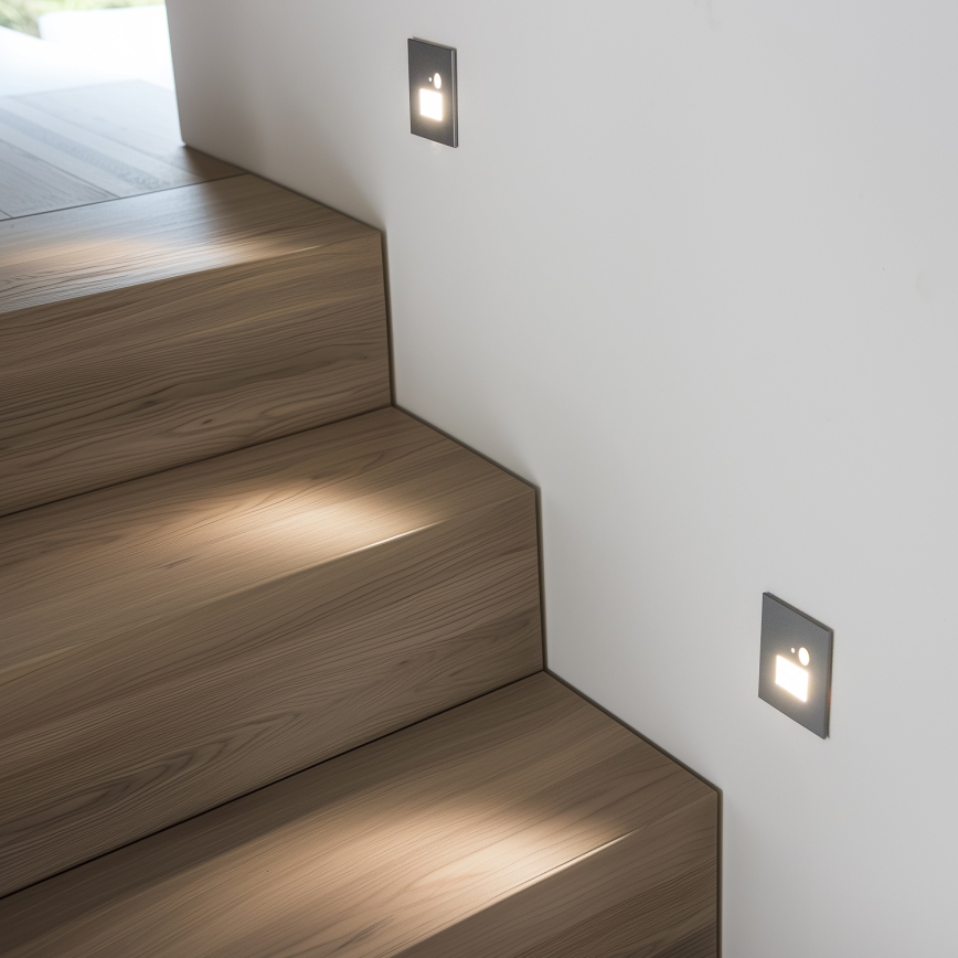LED Schodišťové svítidlo se senzorem pohybu a soumraku LED/1,5W/230V 3000/4000/6000K stříbrná