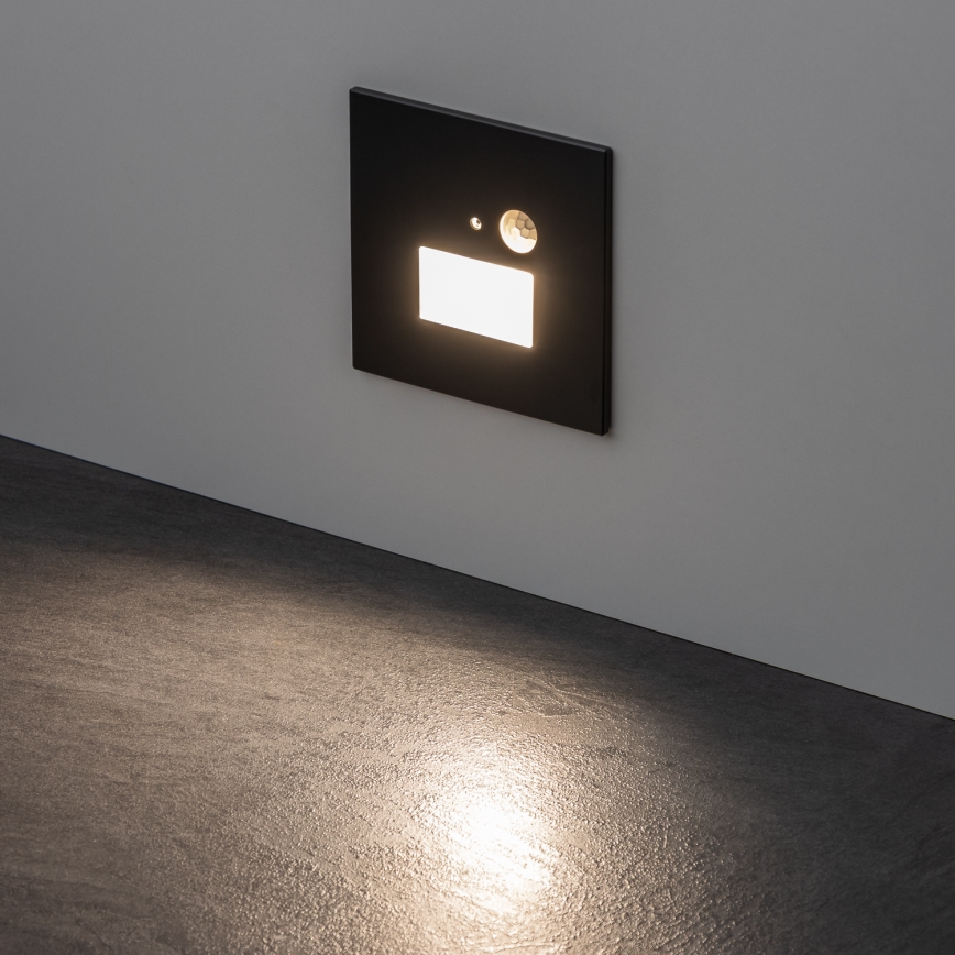 LED Schodišťové svítidlo se senzorem pohybu a soumraku LED/1,5W/230V 3000/4000/6500K antracit