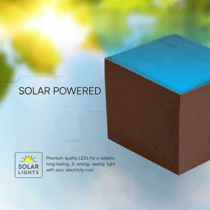 LED Solární nástěnné svítidlo se senzorem LED/9W/3,7V 3000/4000/5000K IP65 2600 mAh hnědá