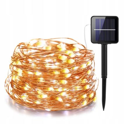 LED Solární dekorační řetěz 100xLED/1,2V 800 mAh 7 m IP44 černá