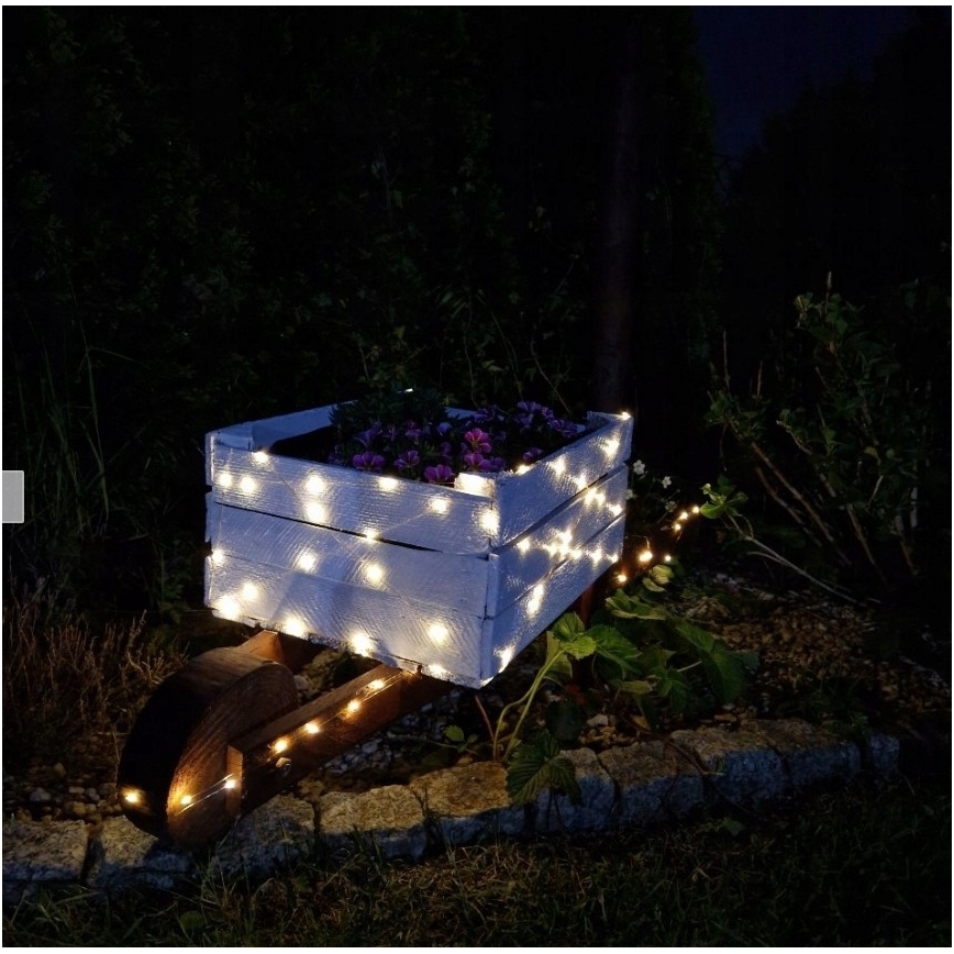 LED Solární dekorační řetěz 200xLED/1,2V 800 mAh 12 m IP44 černá