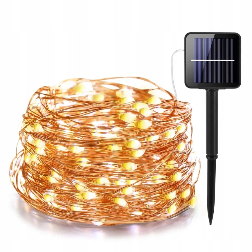 LED Solární dekorační řetěz 200xLED/1,2V 800 mAh 12 m IP44 černá
