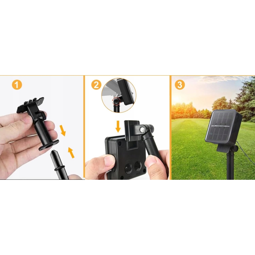 LED Solární dekorační řetěz 30xLED/8 funkcí 500 mAh 10,6 m IP67 teplá bílá