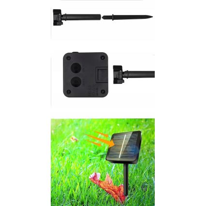 LED Solární dekorační řetěz 50xLED/8 funkcí 500 mAh 9,5 m IP67 teplá bílá