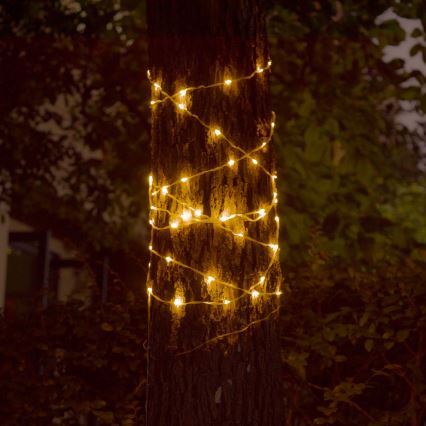 LED Solární dekorační řetěz LED/3,7V 1800 mAh 10 m IP44 + dálkové ovládání